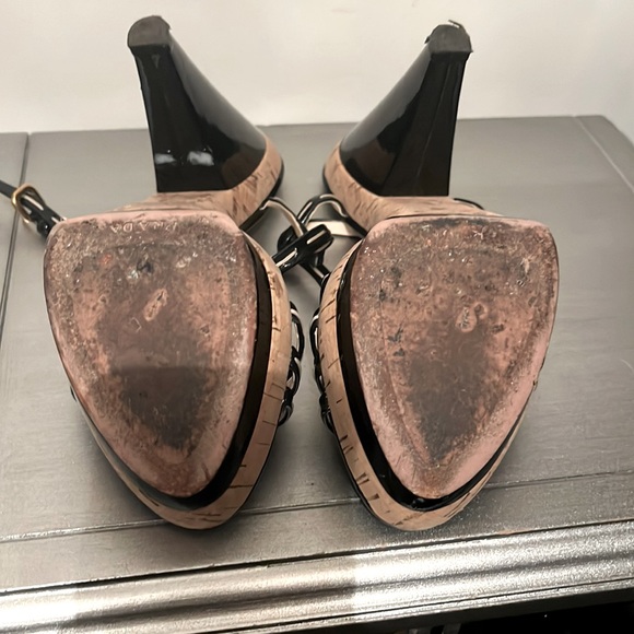 Authentic PRADA Black Patent Leather Sandals - Picture 4 of 5